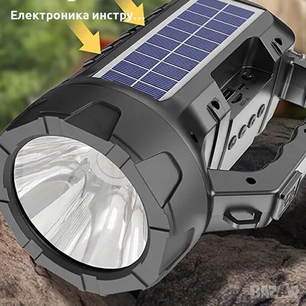 Мощен соларен LED фенер BDL-235 с вградено радио, слънчево зареждане, Bluetooth, BIDELLU, снимка 1