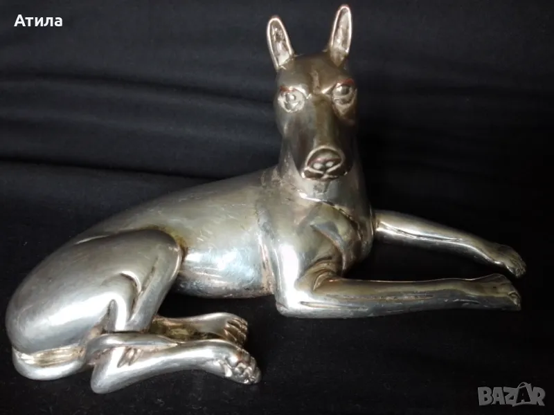 статуетка куче сребро 8/16.5 см, снимка 1
