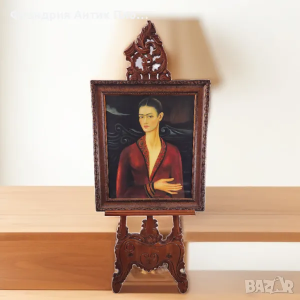 Репродукция - "Автопортрет с кадифена рокля" Ф. Кало , снимка 1