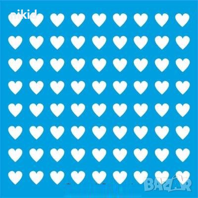 Редове сърца сърце стенсил шаблон спрей за торта украса кекс декорация Scrapbooking, снимка 1