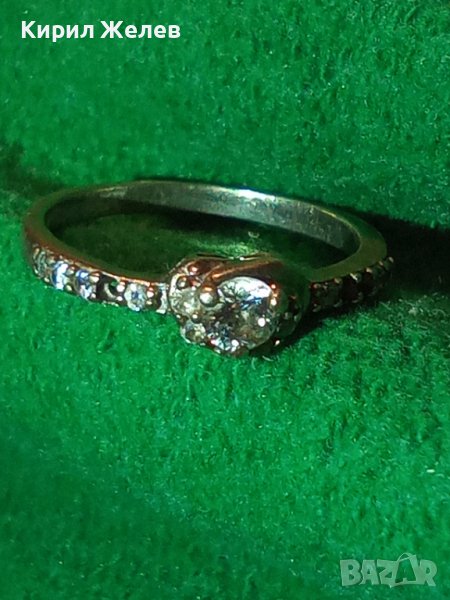 ЕЛЕГАНТЕН СКЪПОЦЕНЕН СРЕБЪРЕН ДИЗАЙНЕРКИ АРТ ПРЪСТЕН СРЕБРО 925 с ИСКРЯЩИ ЦИРКОНИ 33136, снимка 1