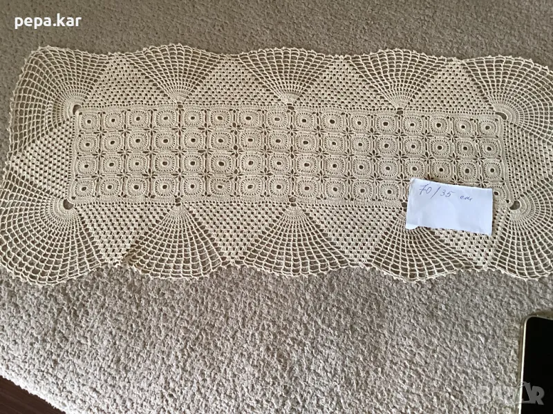 Тишлайфер и каре,плетени на кука, снимка 1