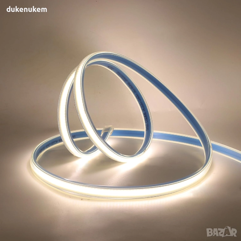 COB LED лента XUNATA 220V, 2 м, 360 LED/m, IP65, естествена светлина 4000K, снимка 1