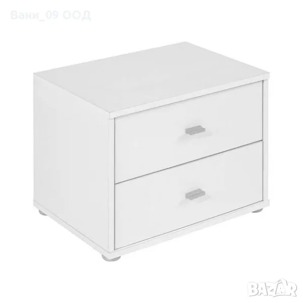 Бяло нощно шкафче с 2 чекмеджета , снимка 1