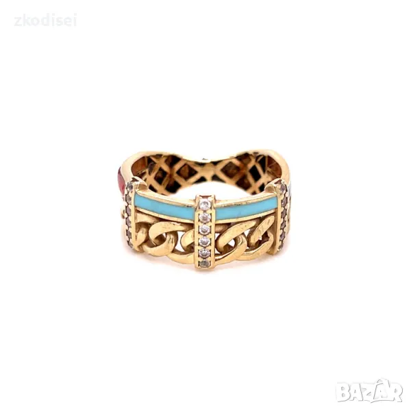 Златен дамски пръстен 3,84гр. размер:52 14кр. проба:585 модел:31329-2, снимка 1