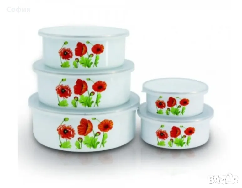 Комплект емайлирани купи за съхранение, снимка 1