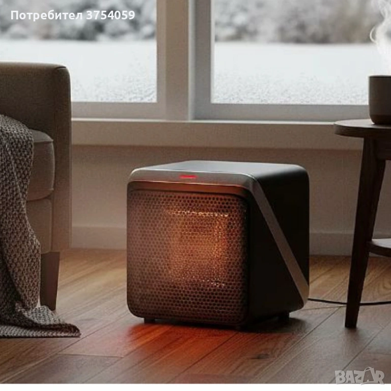 Отоплителна печка с вентилатор Rosberg R51970K, 500W – компактно решение за бързо затопляне и безопа, снимка 1