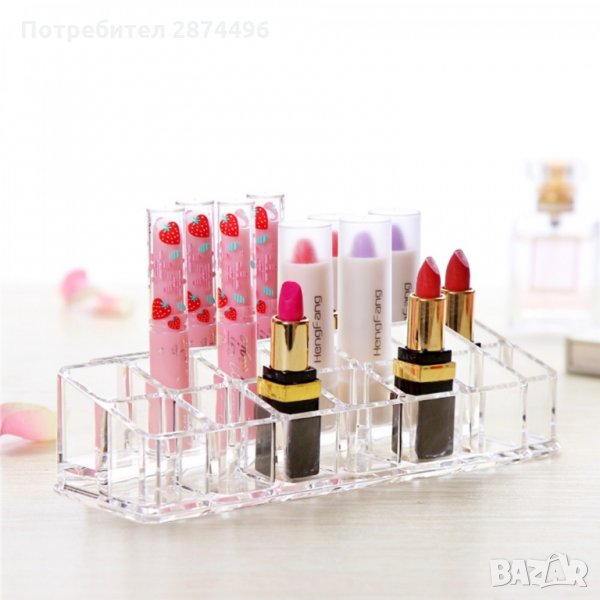 1996 Прозрачна поставка за 12 бр. червила, лакове или моливи, снимка 1