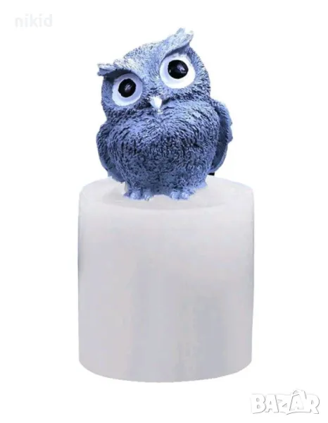 3D Сова кукувичка бухал бухалче силиконов молд форма фондан шоколад гипс свещ сапун смола, снимка 1