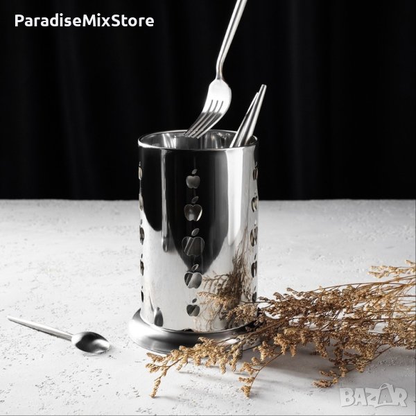 Метален органайзер за прибори, ябълки,16x10cm, снимка 1