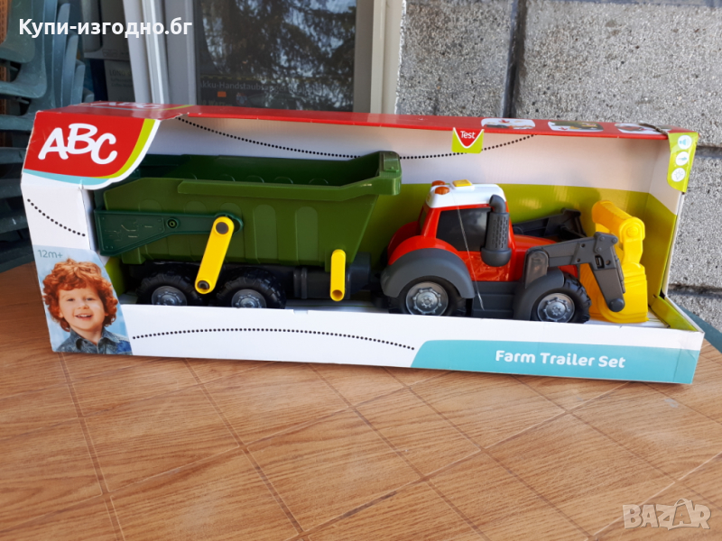 Dickey Toys ABC 65 см - фермерски багер с ремарке , снимка 1