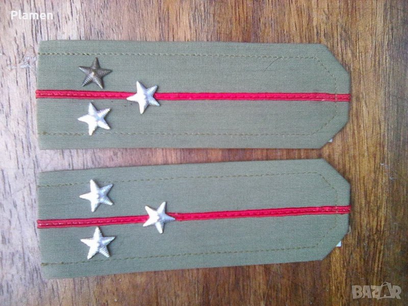 Стари български пагони от лятна бойна униформа Старши лейтенант, снимка 1