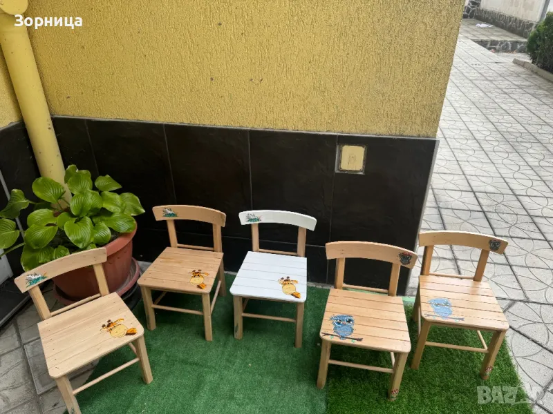 Детско дървено столче , снимка 1