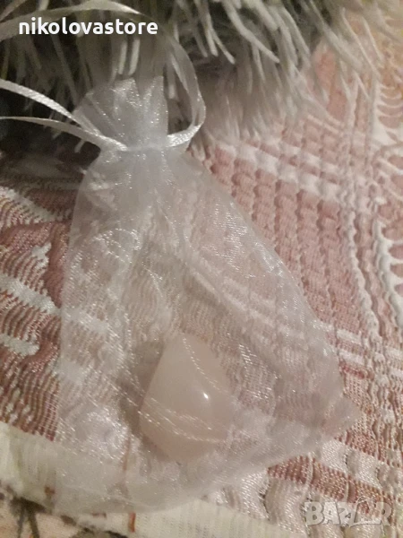 розов кварц с торбичка, снимка 1