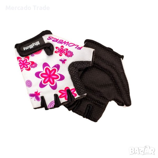 Ръкавици Mercado Trade, За деца, Универсални, За велосипед, Черен - Бял, снимка 1