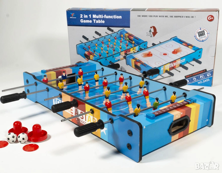 Мултифункционална 2 в 1 игра от дърво - джага/ хокей, снимка 1