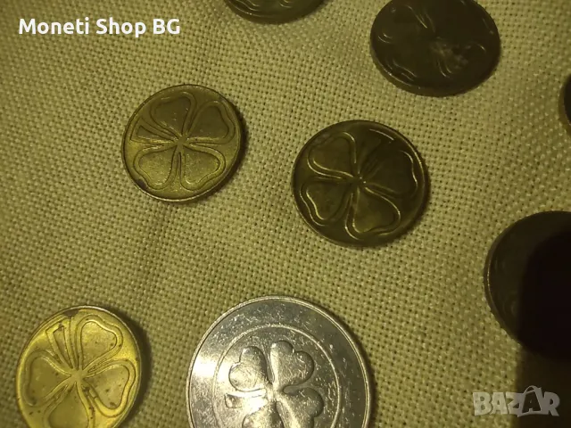 Лот от 25бр. метални жетони с изображение на четерилистни детелини, снимка 3 - Нумизматика и бонистика - 49817984