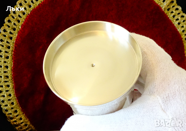 Масивна бронзова захарница,чаша с капак 310 гр. , снимка 6 - Антикварни и старинни предмети - 36302583
