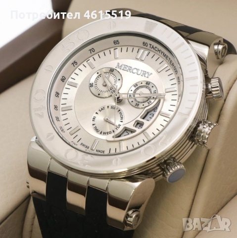 Чисто нов, швейцарски часовник Mercury Chronograph, снимка 3 - Мъжки - 52131999