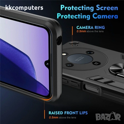 Калъф за Honor Magic8 Lite 5G - PC+TPU, с Ротационен стенд, Монтаж за Кола, 3 Цвята, Вкл. Протектор, снимка 5 - Калъфи, кейсове - 53174538