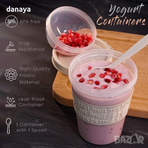 3745 Чаша за мюсли с лъжичка, BPA FREE, 600 ml, снимка 7 - Кутии за храна - 53764142