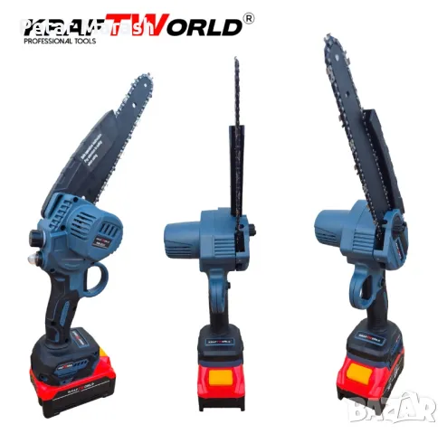 Мини резачка за клони KraftWorld с автоматично омасляване,две батерии и две вериги, снимка 3 - Други инструменти - 50432959