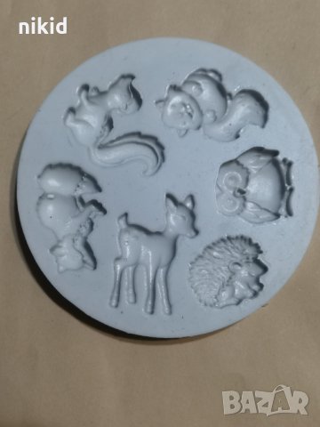 Малки горски животни сърна бухал катерица таралеж лисица силиконов молд форма фондан 