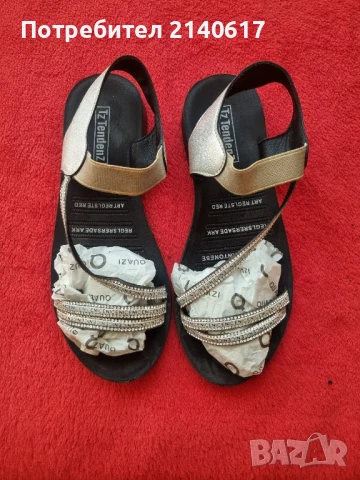 Златисти сандали Tendenz N: 38, снимка 3 - Сандали - 50937191