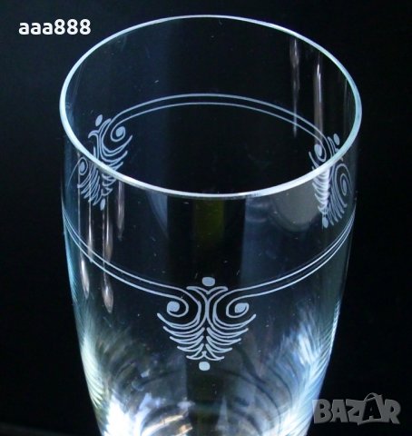 Сервиз чаши за шампанско кристал сребро Бохемия, снимка 6 - Чаши - 35814695