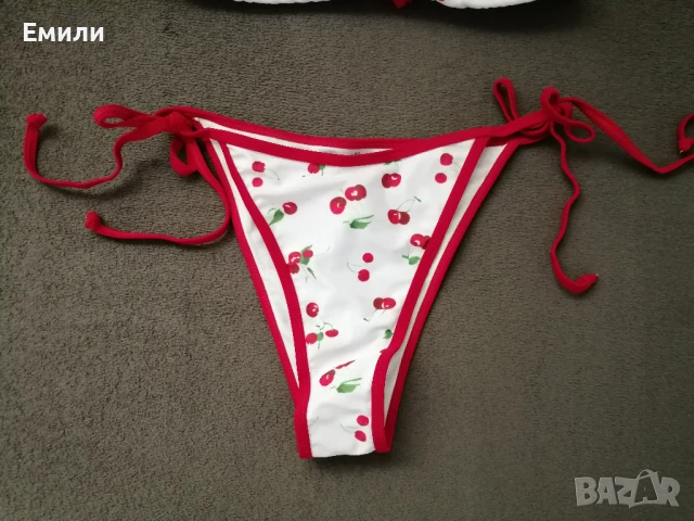 Нов комплект дамски бански от две части с принт черешки р-р M, L, XL, снимка 7 - Бански костюми - 50899453