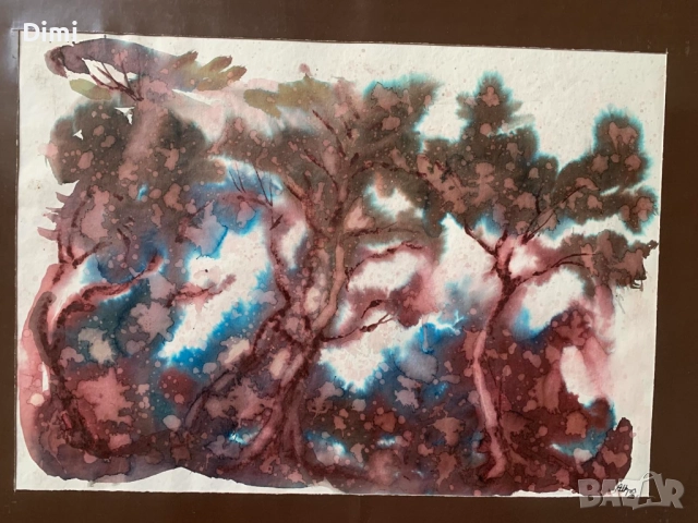 АНГЕЛ ШАРЛИЕВ акварел, снимка 3 - Картини - 52815396