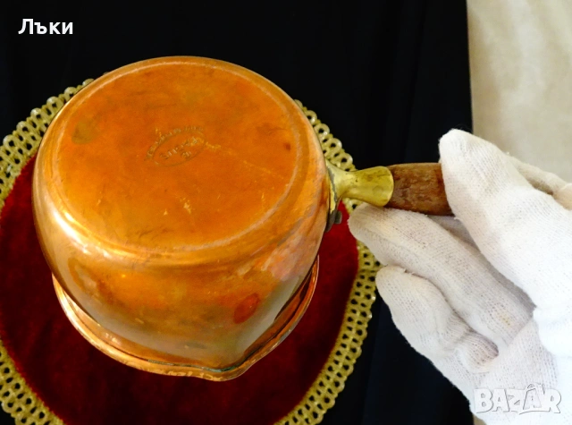 Медна тенджера с мангал,комплект за масло,мляко,фондю. , снимка 7 - Антикварни и старинни предмети - 53748431