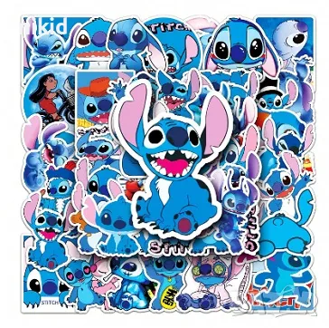 50 бр Лило и Стич lilo stitch самозалепващи лепенки стикери за украса декор картонена торта парти, снимка 10 - Други - 28665011