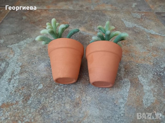 Две керамични декорации с растения, снимка 3 - Декорация за дома - 41835743