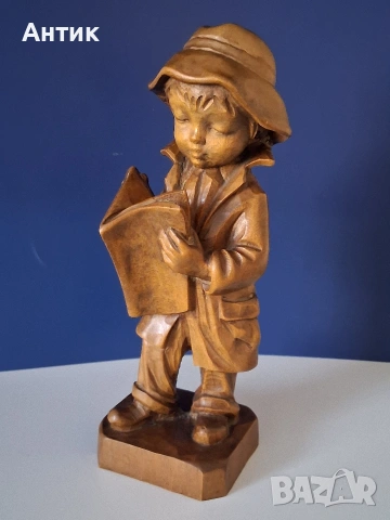 Красива Стара Дървена Фигура Момченце Белгия , снимка 2 - Други ценни предмети - 53644439