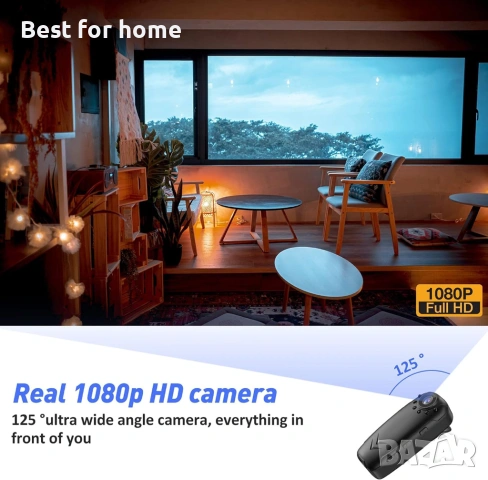 Мини камера за тяло, преносима 1080P Full HD спортна DVR видеорегистратор, нощно виждане, снимка 5 - Камери - 53684649