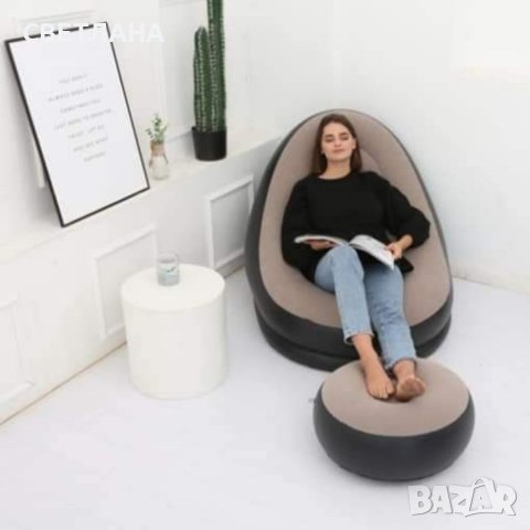 Надуваемо кресло с табуретка, снимка 3 - Дивани и мека мебел - 41820985