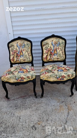 Комплект столове и параван антикварни, снимка 4 - Дивани и мека мебел - 53110756