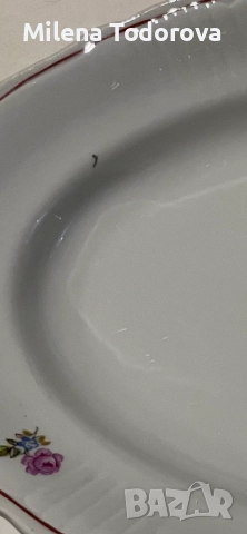  Голямо елипсовидно, порцеланово плато с маркировка, снимка 5 - Чинии - 52599480