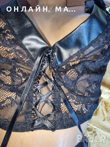 Комплект с кожа  ILLA PORKEY XL/2 XL, снимка 5 - Корсети, бюстиета, топове - 40460180