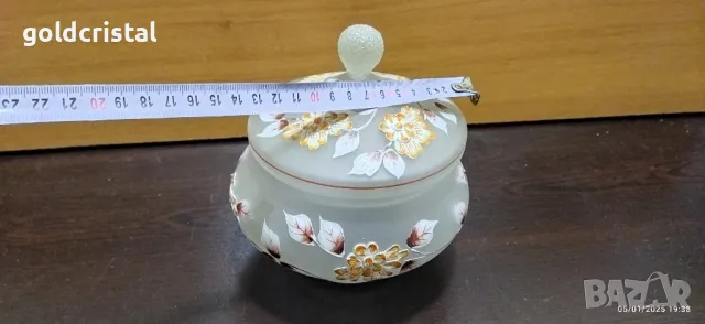 кристална купа ръчно рисувана, снимка 3 - Антикварни и старинни предмети - 48562196