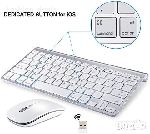 Нова Безжична клавиатура и мишка USB донгъл Съвместими с iMac MacBook, снимка 2 - Аксесоари за Apple - 41896061