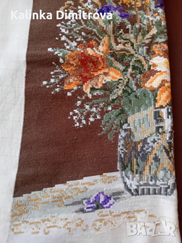 Гоблен ваза с цветя., снимка 2 - Гоблени - 44734070