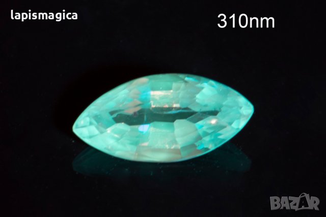 Син сапфир 0.63ct VS Цейлон флуоресцентен маркиз шлифовка, снимка 3 - Други - 42114623