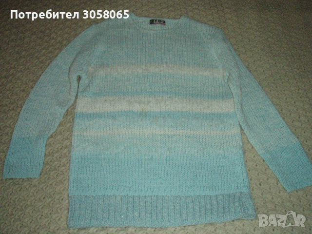 светло син пуловер, снимка 3 - Блузи с дълъг ръкав и пуловери - 36333844