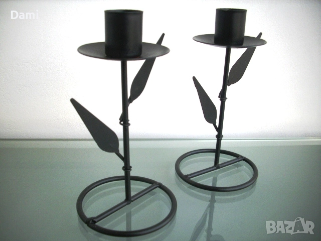 Свещници метални комплект, снимка 3 - Декорация за дома - 52892396