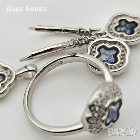 Сребърно съчетание: "Дарена", снимка 7 - Колиета, медальони, синджири - 52655785
