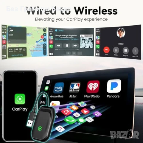 Нов Безжичен CarPlay адаптер за iPhone и коли с USB, iOS 10+ Айфон, снимка 4 - Друга електроника - 50555631