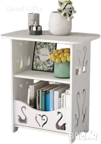 Компактна бяла етажерка, Нощно шкафче Фламинго, снимка 7 - Шкафове - 49049800