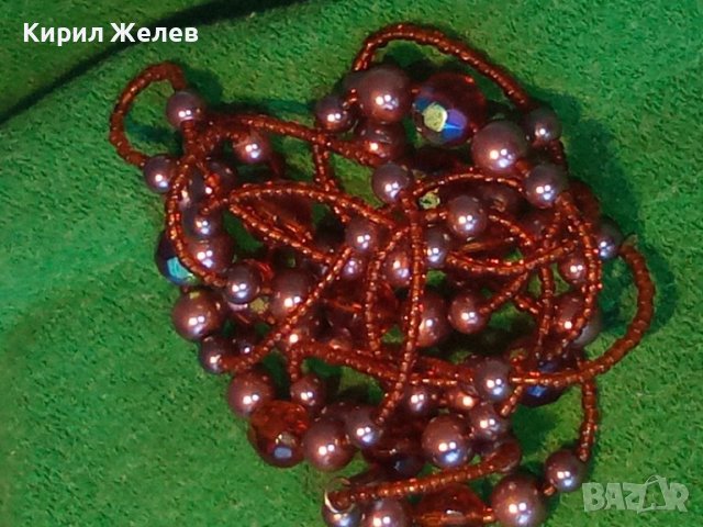 МАРКОВО КОЛИЕ ЧЕРНИ ПЕРЛИ и ФАСЕТИРАНИ КРИСТАЛНИ МЪНИСТА 9174